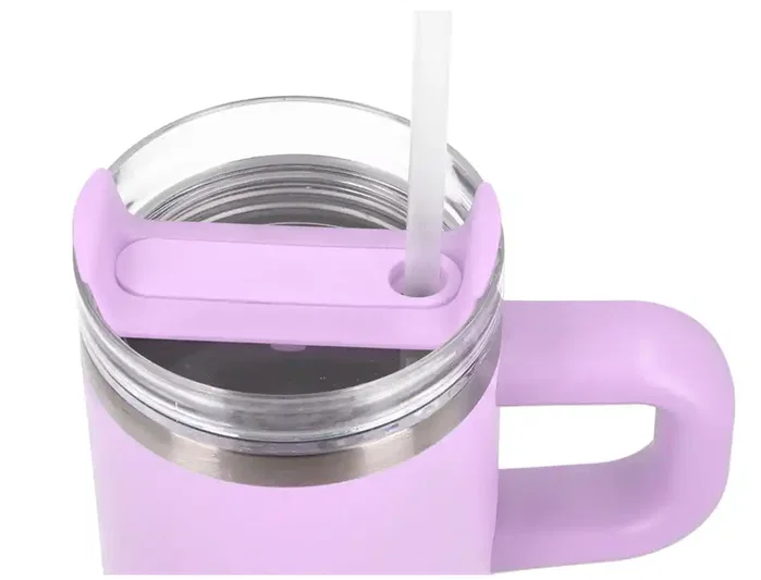 Antartik Taza térmica Pulse con asa y pajita, morado, 570 ml