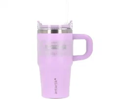 Antartik Taza térmica Pulse con asa y pajita, morado, 570 ml