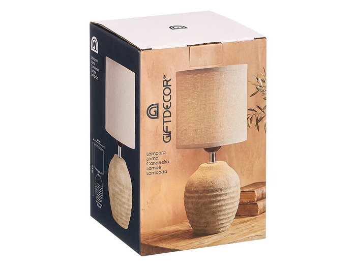 Giftdecor Lámpara Envejecida Redonda Rayas Horizontales 28 cm Cerámica y Tela Marrón (Set de 8) Giftdecor Lámpara Envejecida Redonda Rayas Horizontales 28 cm Cerámica y Tela Marrón (Set de 8)