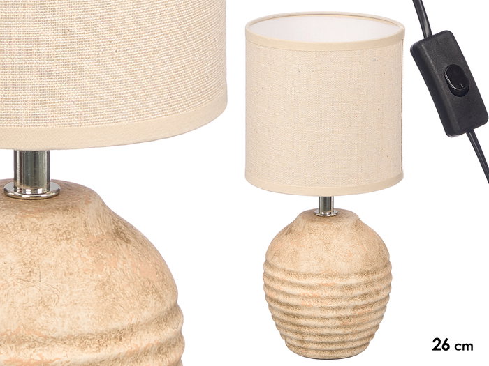 Giftdecor Lámpara Envejecida Redonda Rayas Horizontales 28 cm Cerámica y Tela Marrón (Set de 8) Giftdecor Lámpara Envejecida Redonda Rayas Horizontales 28 cm Cerámica y Tela Marrón (Set de 8)