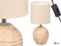 Giftdecor Lámpara Envejecida Redonda Rayas Horizontales 28 cm Cerámica y Tela Marrón (Set de 8)
