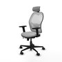 PIQUERAS Y CRESPO Silla de oficina Jorquera con mecanismo Sincro/Traslack, Gris claro y Blanco