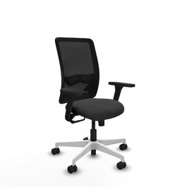 PIQUERAS Y CRESPO Silla de oficina Zulema con mecanismo Sincro, Gris oscuro y Negro