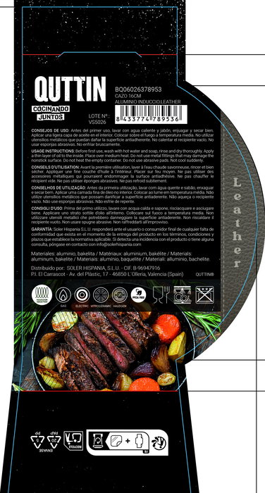 Quttin Cazo 16 cm Aluminio Inducción (6 Unidades)