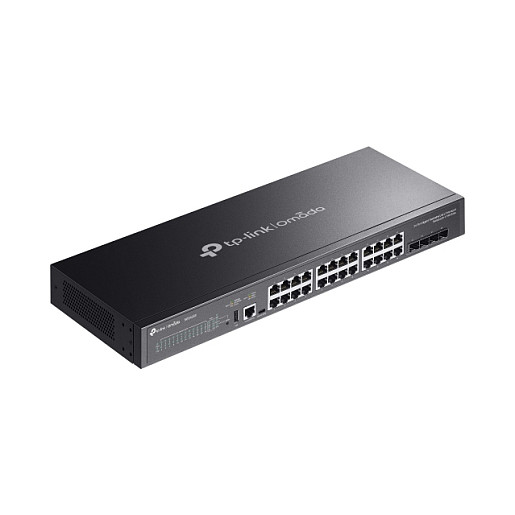TP-Link Omada SG5428X(UN) Switch gestionado L3 de 24 puertos Gigabit, 4 ranuras SFP+ 10G, apilable, sin ventilador