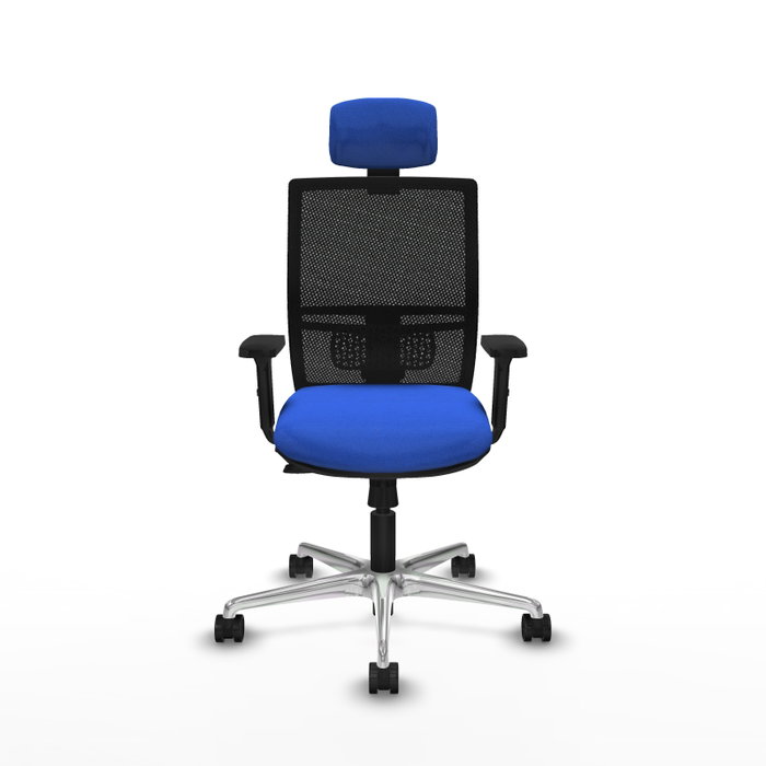 PIQUERAS Y CRESPO Silla de oficina Yunquera con mecanismo Sincro/Traslack, Azul y Negro