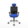 PIQUERAS Y CRESPO Silla de oficina Yunquera con mecanismo Sincro/Traslack, Azul y Negro
