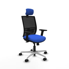 PIQUERAS Y CRESPO Silla de oficina Yunquera con mecanismo Sincro/Traslack, Azul y Negro