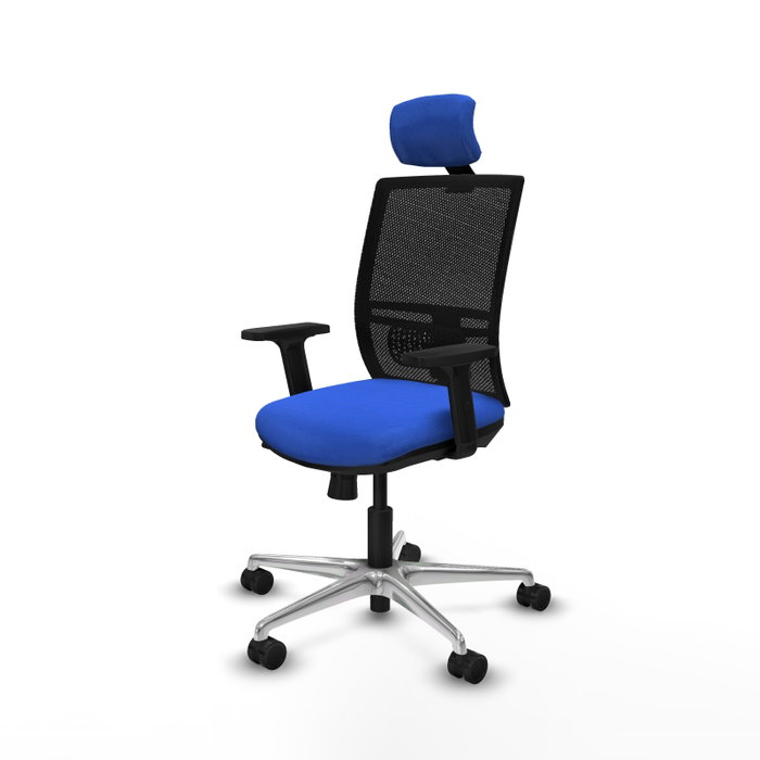 PIQUERAS Y CRESPO Silla de oficina Yunquera con mecanismo Sincro/Traslack, Azul y Negro