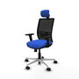 PIQUERAS Y CRESPO Silla de oficina Yunquera con mecanismo Sincro/Traslack, Azul y Negro