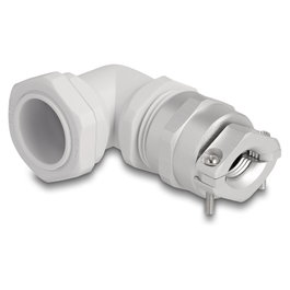 DeLOCK Prensaestopas PG21 con alivio de tensión y protección de 90°, Gris