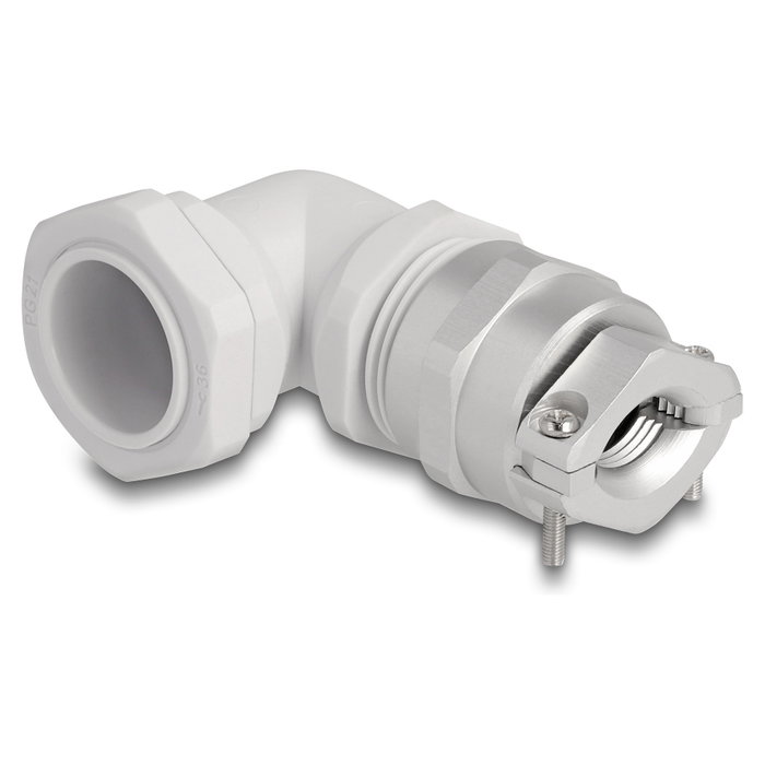 DeLOCK Prensaestopas con alivio de tensión y protección contra flexión 90° PG21 Gris DeLOCK Prensaestopas con alivio de tensión y protección contra flexión 90° PG21 Gris