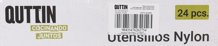 Quttin Pinzas de Cocina 28 cm de Nylon, Color Negro (24 Unidades)