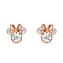 Disney Pendientes Minnie Mouse Bañados en Plata 18 ct Oro Rosa Piedras Engarzadas Oficial