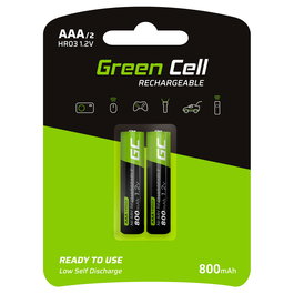 Green Cell GR08 Batería Recargable AAA Níquel-metal Hidruro (NiMH) 1.2V 800mAh 2 Piezas