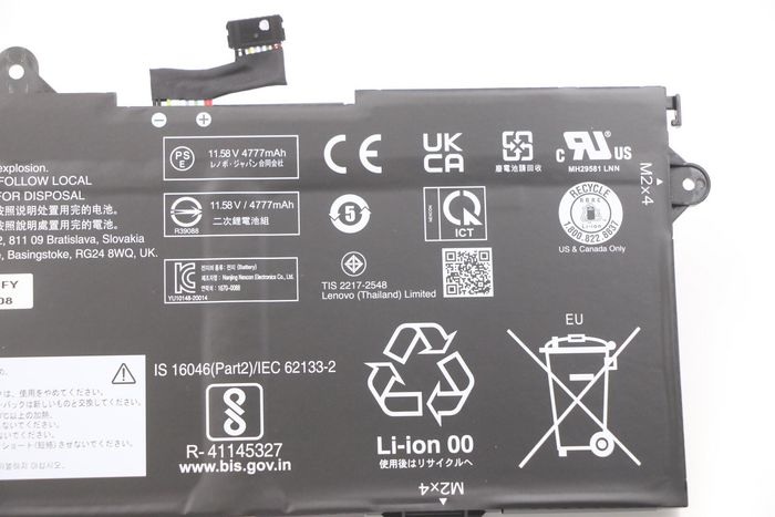 Lenovo Batería Portátil LG L20L3PG1 11.58V 57Wh 3 Celdas para Ordenadores Lenovo