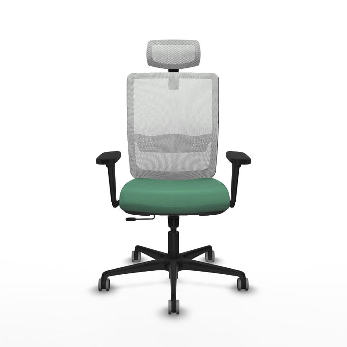 PIQUERAS Y CRESPO Silla de oficina Haches Verde esmeralda con malla Blanca