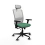 PIQUERAS Y CRESPO Silla de oficina Haches Verde esmeralda con malla Blanca