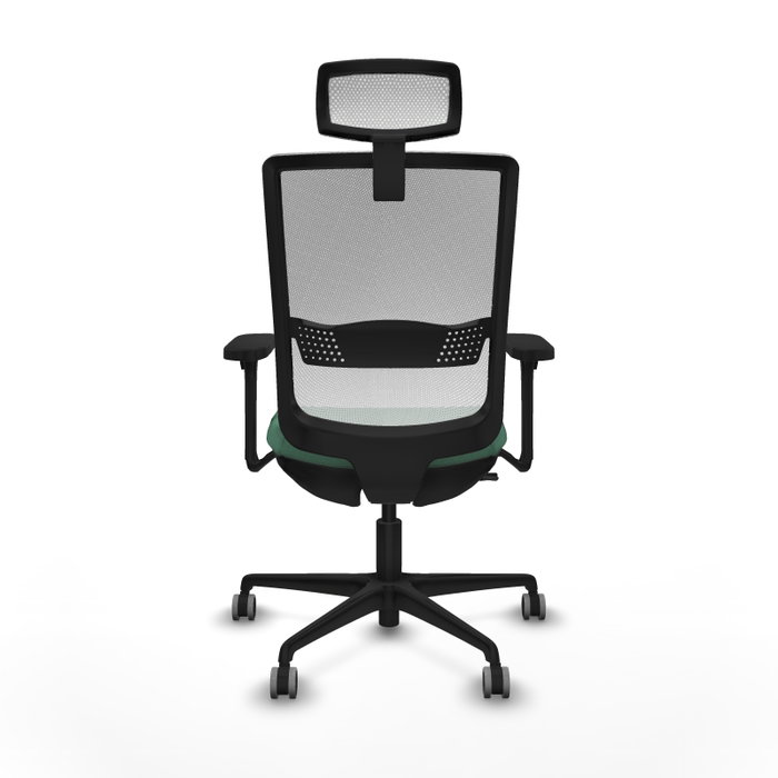 PIQUERAS Y CRESPO Silla de oficina Haches Verde esmeralda con malla Blanca