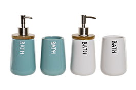 DKD Home Decor Set de Baño de 2 Piezas Colección Baño Azul