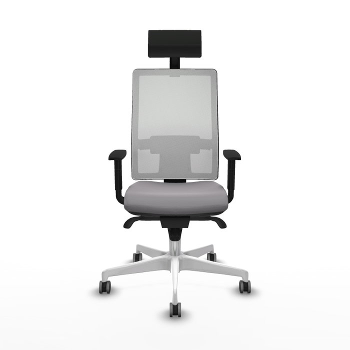 PIQUERAS Y CRESPO Silla de oficina Horna Gris y Blanca con Mecanismo Sincro PIQUERAS Y CRESPO Silla de oficina Horna Gris y Blanca con Mecanismo Sincro