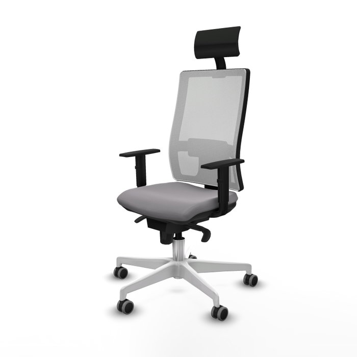 PIQUERAS Y CRESPO Silla de oficina Horna Gris y Blanca con Mecanismo Sincro PIQUERAS Y CRESPO Silla de oficina Horna Gris y Blanca con Mecanismo Sincro