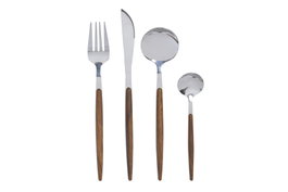 DKD Home Decor Juego de Cubertería de 16 Piezas en Inox y ABS Plateado