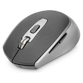 Digitus Ratón Óptico Inalámbrico 2.4 GHz, 6 Botones, 1600 DPI, Ambidiestro, Negro y Gris, para Oficina, PC, Mac, Android