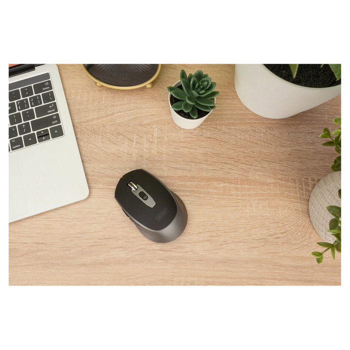 Digitus Ratón Óptico Inalámbrico 2.4 GHz, 6 Botones, 1600 DPI, Ambidiestro, Negro y Gris, para Oficina, PC, Mac, Android Digitus Ratón Óptico Inalámbrico 2.4 GHz, 6 Botones, 1600 DPI, Ambidiestro, Negro y Gris, para Oficina, PC, Mac, Android
