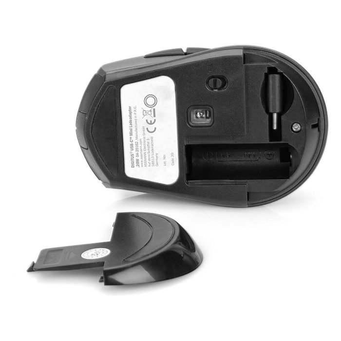 Digitus Ratón Óptico Inalámbrico 2.4 GHz, 6 Botones, 1600 DPI, Ambidiestro, Negro y Gris, para Oficina, PC, Mac, Android Digitus Ratón Óptico Inalámbrico 2.4 GHz, 6 Botones, 1600 DPI, Ambidiestro, Negro y Gris, para Oficina, PC, Mac, Android