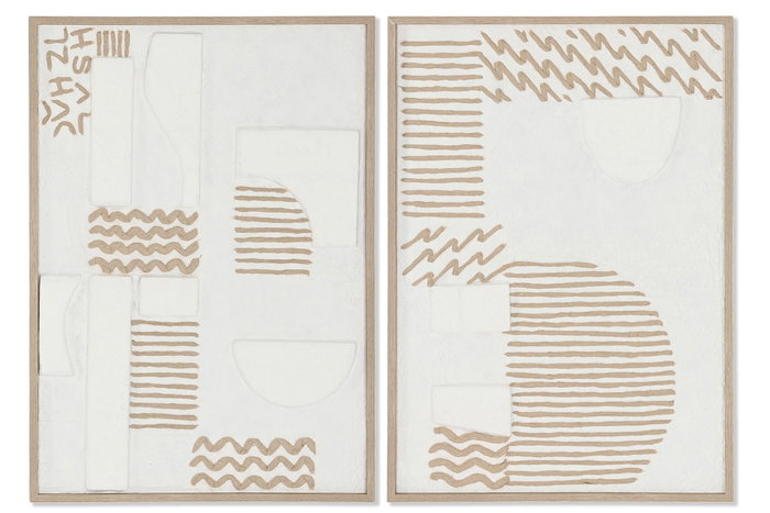 DKD Home Decor Cuadro Abstracto Blanco Natural Papel Mache Ps 50 x 70 x 2 cm (2 Unidades) DKD Home Decor Cuadro Abstracto Blanco Natural Papel Mache Ps 50 x 70 x 2 cm (2 Unidades)