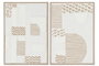 DKD Home Decor Cuadro Abstracto Blanco Natural Papel Mache Ps 50 x 70 x 2 cm (2 Unidades)