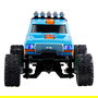 AMEWI 22698 Camión Monstruo RC 1:64 RTR Listo Para Usar, Efectos de Luz, Radio Control 2.4GHz, Color Azul/Naranja, 8 km/h, Con Batería Recargable