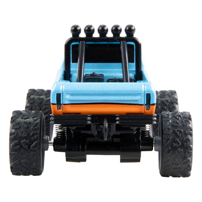 AMEWI 22698 Camión Monstruo RC 1:64 RTR Listo Para Usar, Efectos de Luz, Radio Control 2.4GHz, Color Azul/Naranja, 8 km/h, Con Batería Recargable