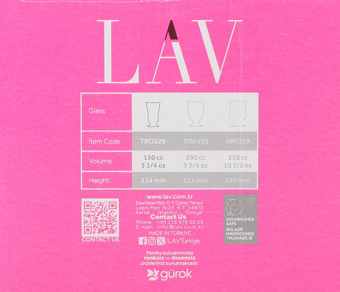 LAV Set 6 Vasos C/Pie 150Cc Colección Troya (8 Cajas)