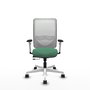 PIQUERAS Y CRESPO Silla de oficina Zulema con mecanismo Sincro/Traslack, Verde esmeralda y Blanco