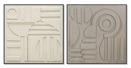 DKD Home Decor Set de 2 Cuadros Modernos en Lienzo Beige y Marrón 102x102 cm