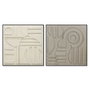 DKD Home Decor Set de 2 Cuadros Modernos en Lienzo Beige y Marrón 102x102 cm