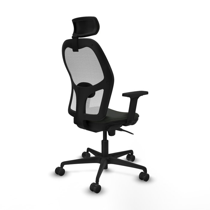 PIQUERAS Y CRESPO Silla de oficina Jorquera con mecanismo sincro, tela negra y malla blanca PIQUERAS Y CRESPO Silla de oficina Jorquera con mecanismo sincro, tela negra y malla blanca