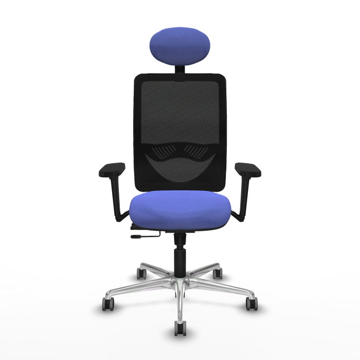 PIQUERAS Y CRESPO Silla de oficina Zulema con mecanismo Sincro/Traslack, Azul claro y Negro
