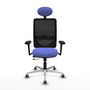 PIQUERAS Y CRESPO Silla de oficina Zulema con mecanismo Sincro/Traslack, Azul claro y Negro