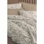 Aucune Juego de Cama Beige 100% Algodón con Funda Nórdica y 2 Fundas de Almohada