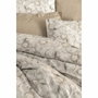 Aucune Juego de Cama Beige 100% Algodón con Funda Nórdica y 2 Fundas de Almohada