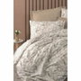 Aucune Juego de Cama Beige 100% Algodón con Funda Nórdica y 2 Fundas de Almohada