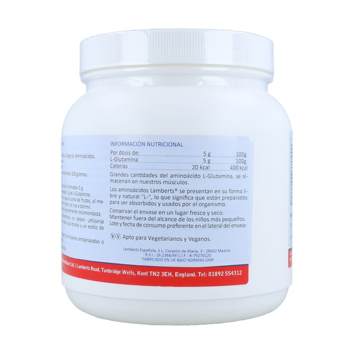 Lamberts L-Glutamina en Polvo 500g Lamberts L-Glutamina en Polvo 500g