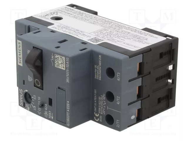 SIEMENS 3RV1011-1DA10 Interruptor motorizado 1,1kW 220-690VAC SIEMENS 3RV1011-1DA10 Interruptor motorizado 1,1kW 220-690VAC