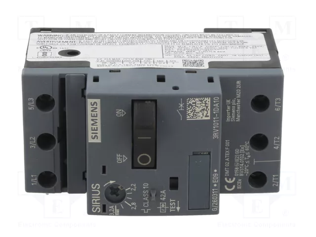 SIEMENS 3RV1011-1DA10 Interruptor motorizado 1,1kW 220-690VAC SIEMENS 3RV1011-1DA10 Interruptor motorizado 1,1kW 220-690VAC