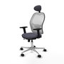 PIQUERAS Y CRESPO Silla de oficina Jorquera con Mecanismo Sincro/Traslack, Gris oscuro y Blanco