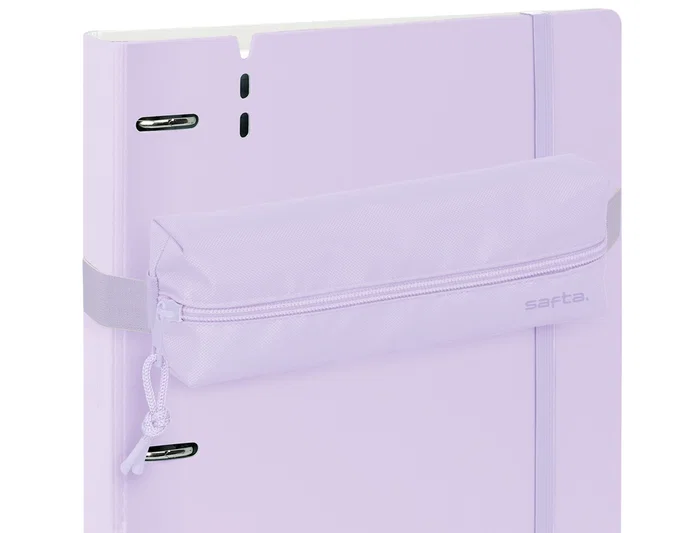 Safta Portatodo Escolar Rectangular con Goma Elástica Lila