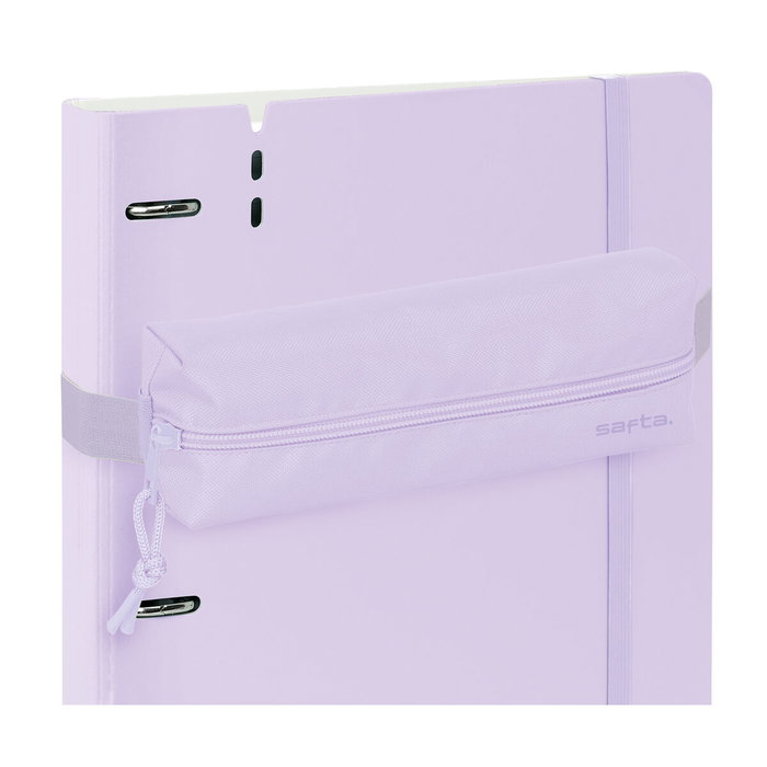 Safta Portatodo Escolar Rectangular con Goma Elástica Lila
